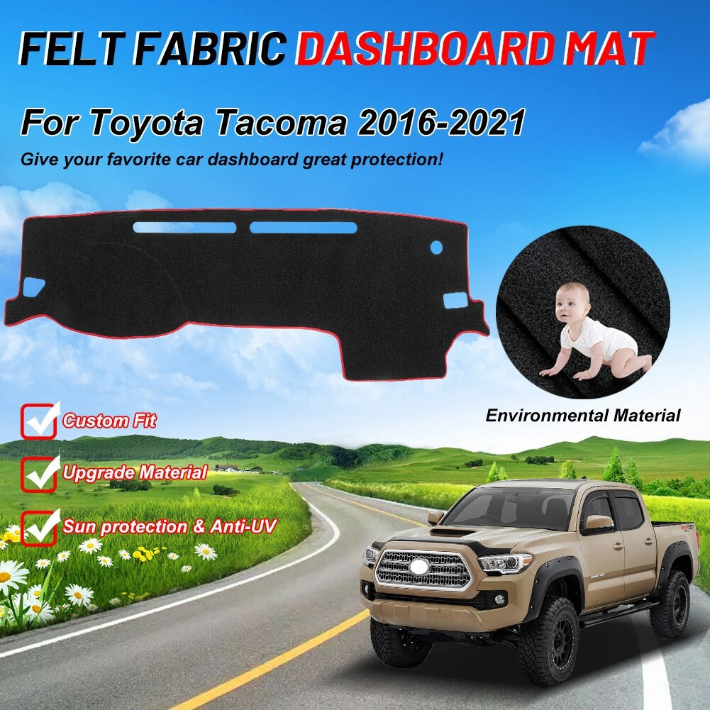 Fit Tacoma 2016-2021 Car Dashboard Dash Mat Non-Slip Sun Cover Pad Mat