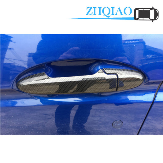Sport Carbon Fiber Door Handle Cover Trim Fits for Honda Jazz City 2014-2019