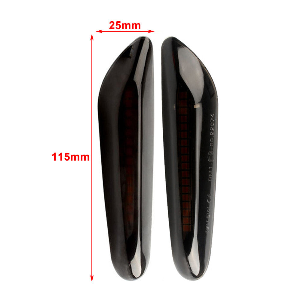 2X Smoke Dynamic LED Side Marker Light Fit for BMW E46 E60 E90 E91 E92 E93 E82 E88
