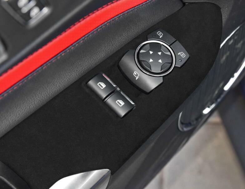for Ford for Mustang 2015-2022 Black Suede Window Lock Lift Panel Trim Frame 2PCS