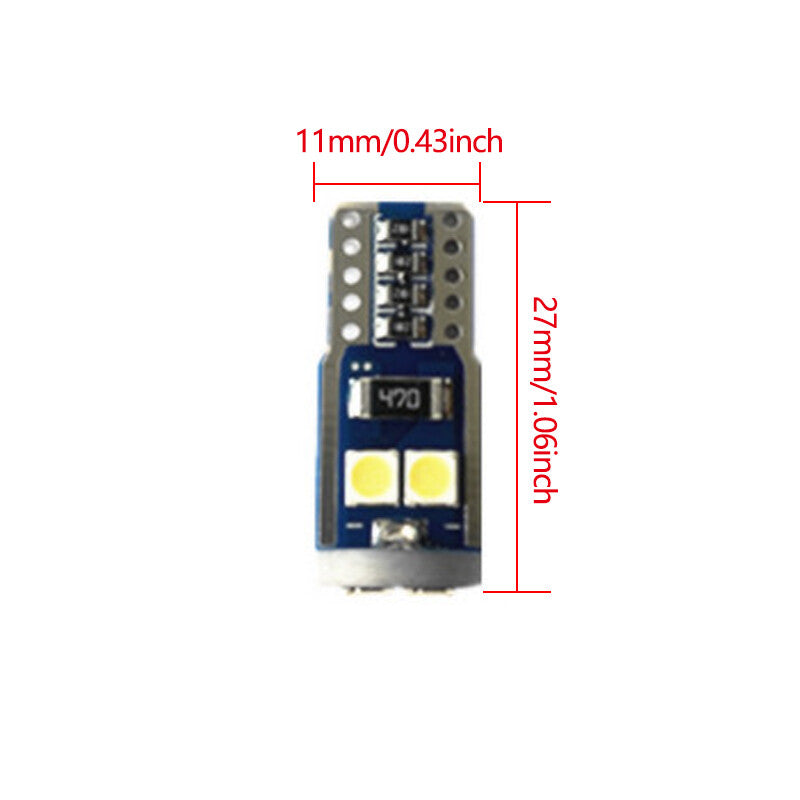 10Pcs T10 3030-6SMD LED Lights License Plate High Lights Bulb Green Light