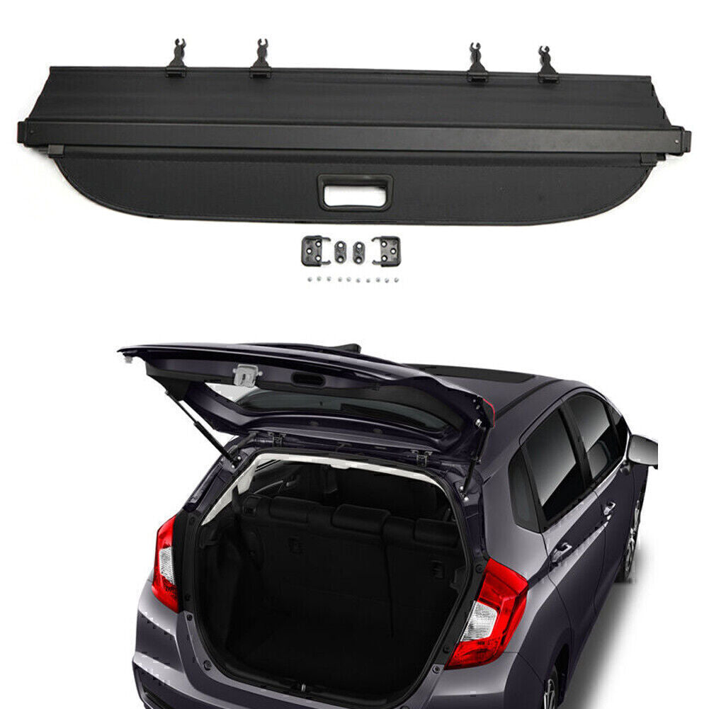 Rear Trunk Security Cargo Cover Shield Shade Black Fit for Honda FIT/Jazz 2015-18
