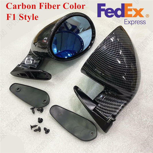 2 ¡Á Hot Rod Vintage Sport Racing Car Side Wing Mirrors Carbon Fiber Color