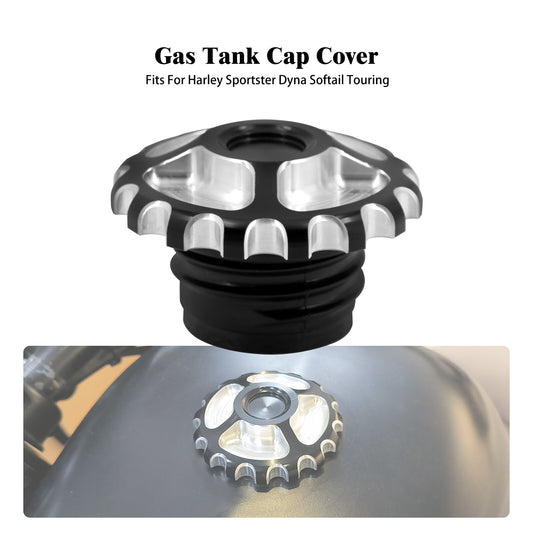 Motorcycle Gear Fuel Gas Cap Tank Cover Fit for Harley Sportster Touring Softail