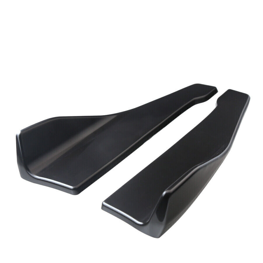 2x Glossy Black Car Bumper Spoiler Rear Lip Angle Splitter Antiscratch Protector