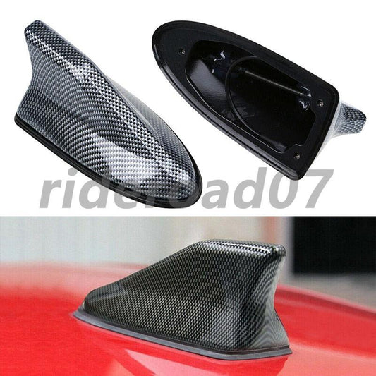 Car Carbon Fiber Shark Fin Roof Antenna Radio AM/FM Signal Aerial Accessories US
