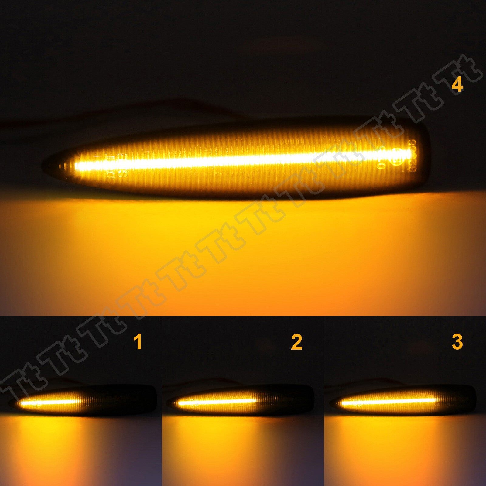 Two sequential LED fender side marker lights for Lexus IS FLS LS460 LX570