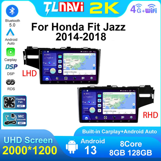 for Honda Jazz 2014-2018 Car Radio Carplay Multimedia GPS Video Player Screen