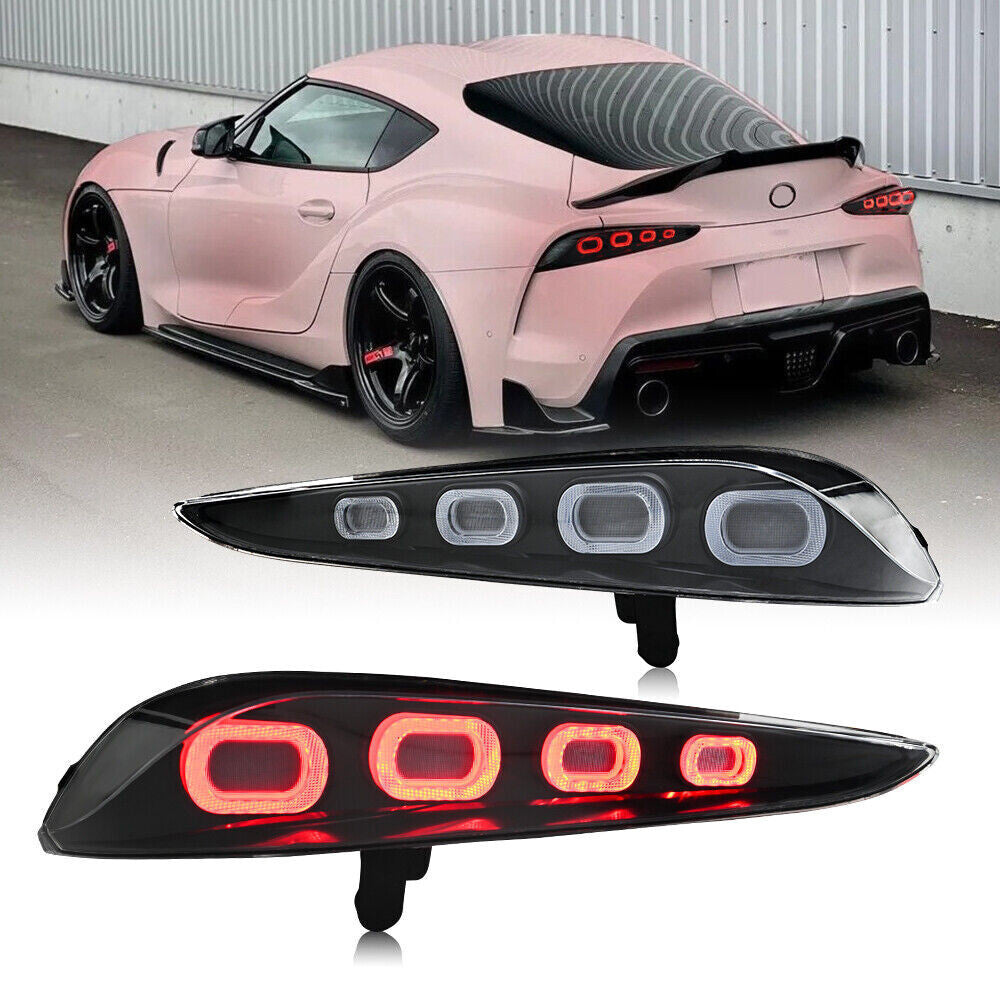 Paired LED taillights for Toyota GR Supra A90/A91 MK5 2020-2024 rear brake lights