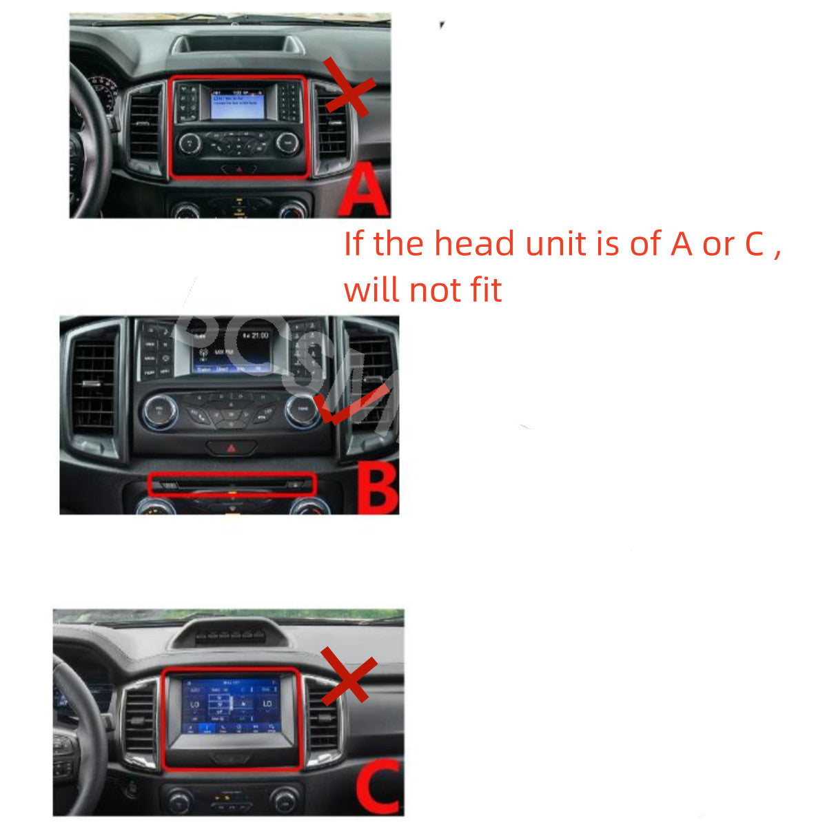 9in Car Stereo Radio Player GPS For Apple CarPlay Fit for Ford Ranger 2016-2019