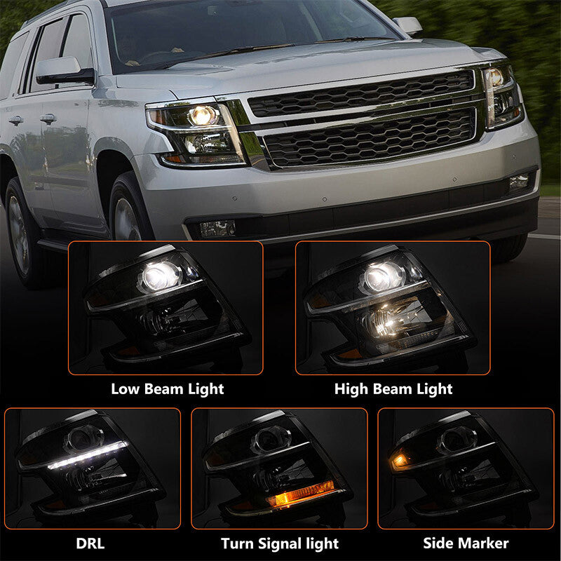 Passenger Right For 2015-2020 for Chevy Tahoe/Suburban HID/Xenon Headlight Assembly
