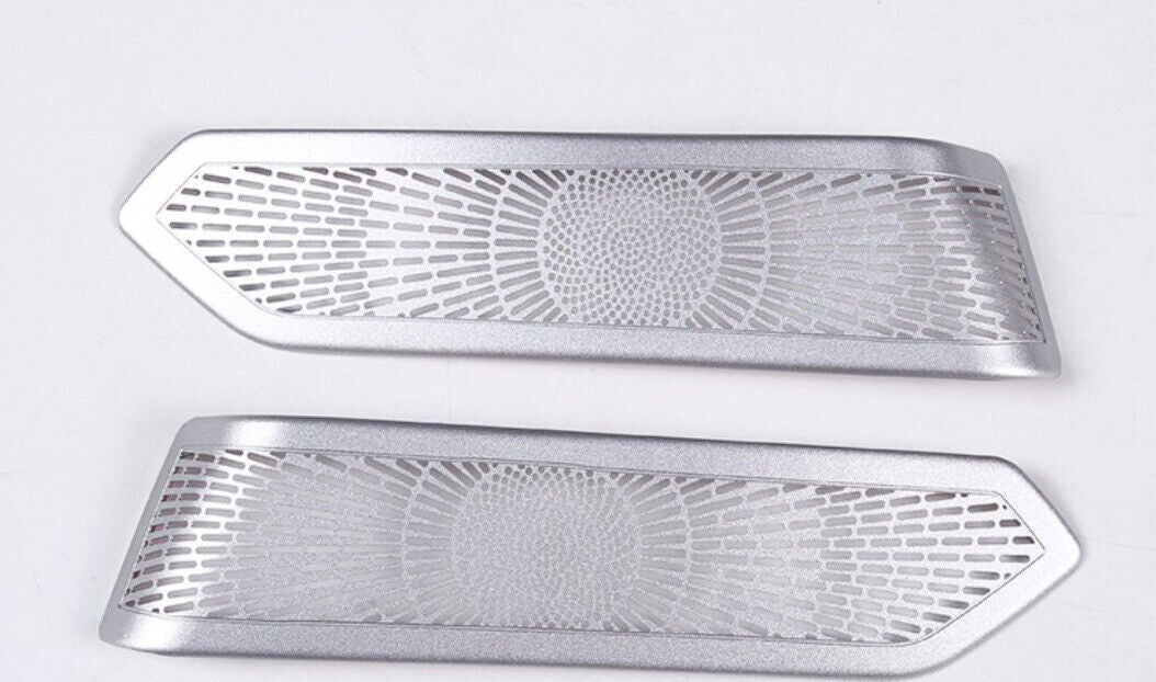 2X Silver Steel A Pillar Speaker Sound Cover Trim for Range Rover L460 2023-2025