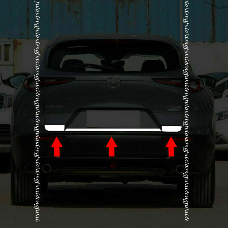 for Mazda CX-30 2020-2022 CHROME REAR TRUNK TAIL GATE DOOR LID TRIM STRIPS STEEL