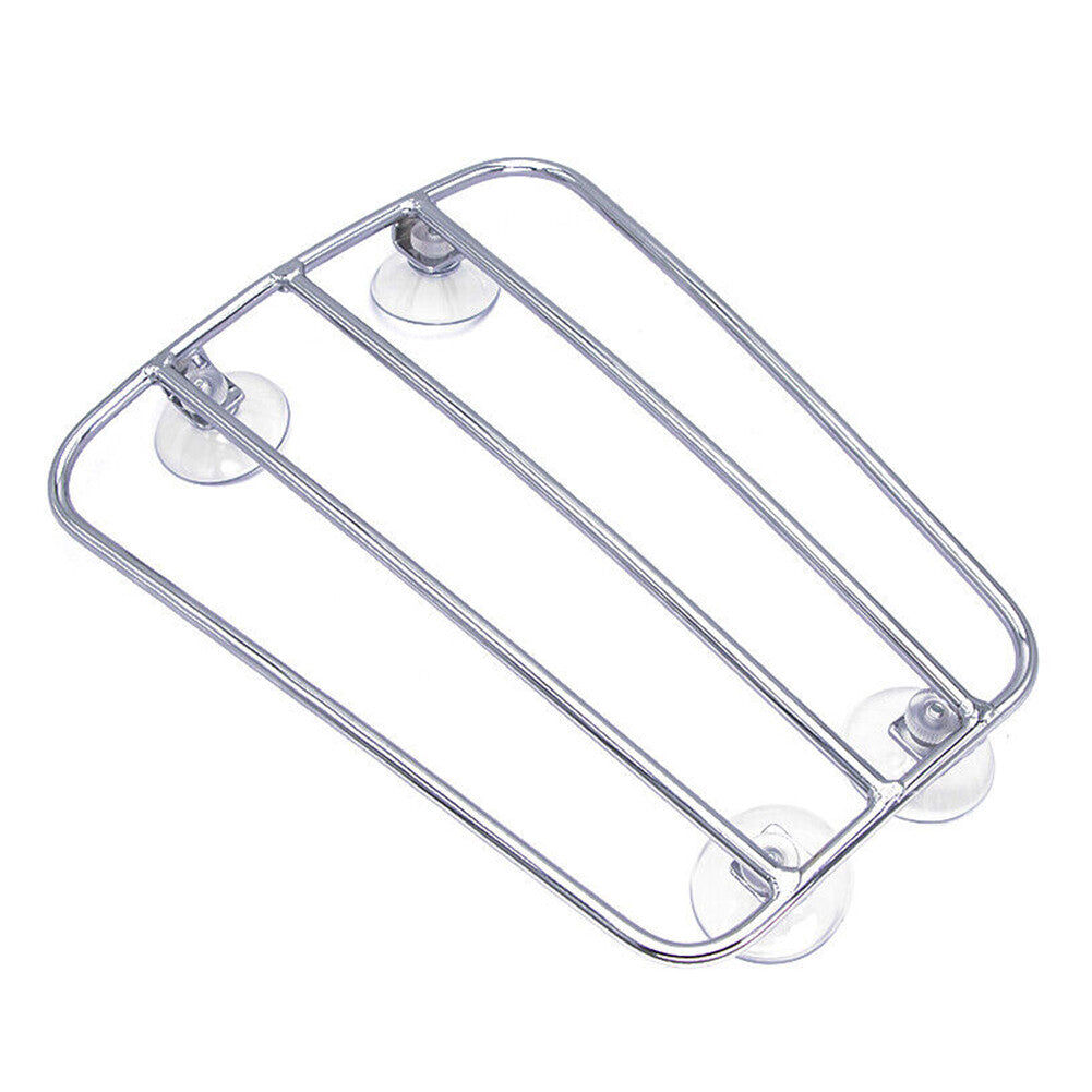 Suction Cup Fuel Gas Tank Parcel Rack Silver Fit for Harley Cafe Racer Universal