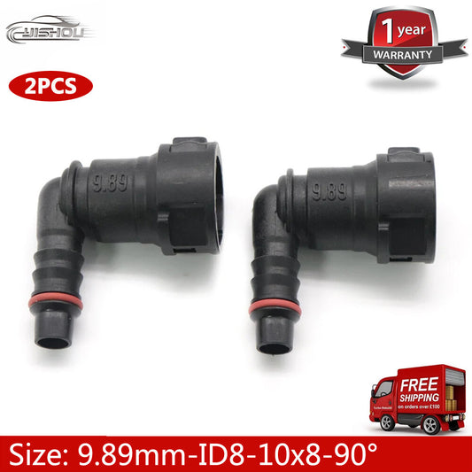 2-pack 9.89mm ID8 10x8 90¡ã Fuel Line Hose Quick Release Female Connector