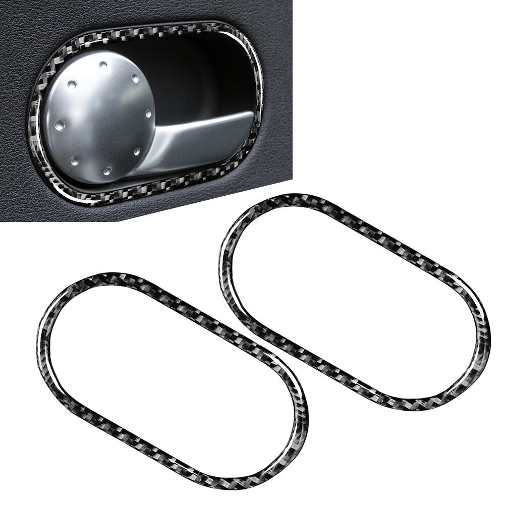 Interior Door Handle Bowl Frame Cover Trim for Audi TT 8N 2001-2006 Carbon Blk