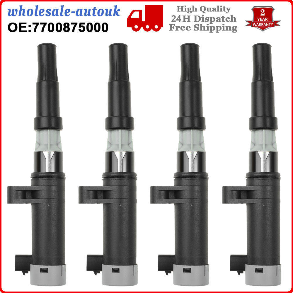 4PCS Ignition Coils for Nissan for Renault Clio Laguna Megane Scenic 1.4 1.6 1.8 2.0