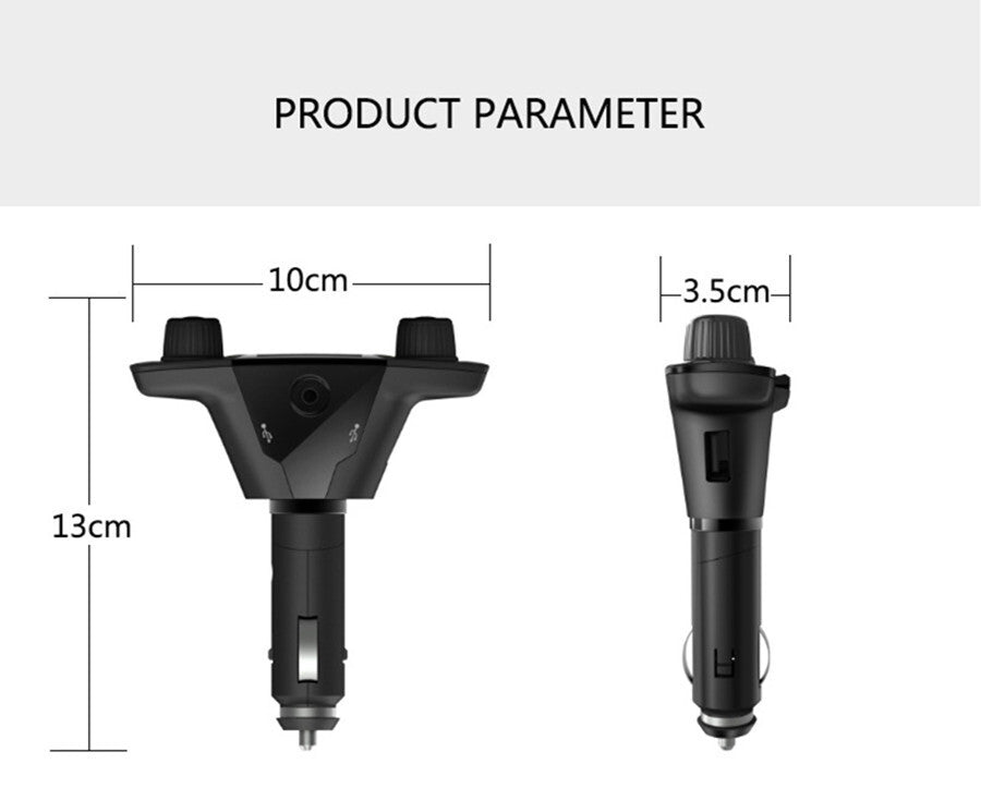 Bluetooth 4.0 FM Transmitter for Car Double USB Wireless FM Radio Kit TF AUX