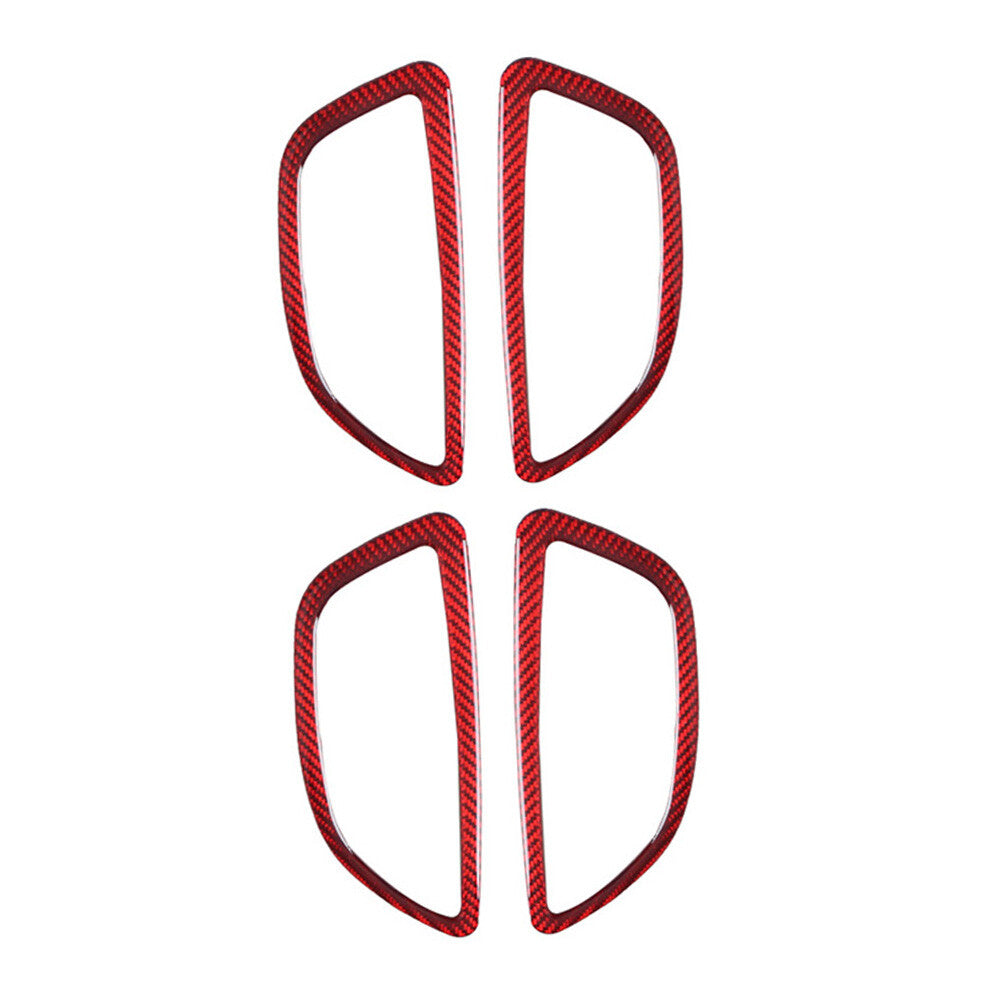 Red carbon fiber inner door handle frame trim for BMW F10 5 Series 2011-2017