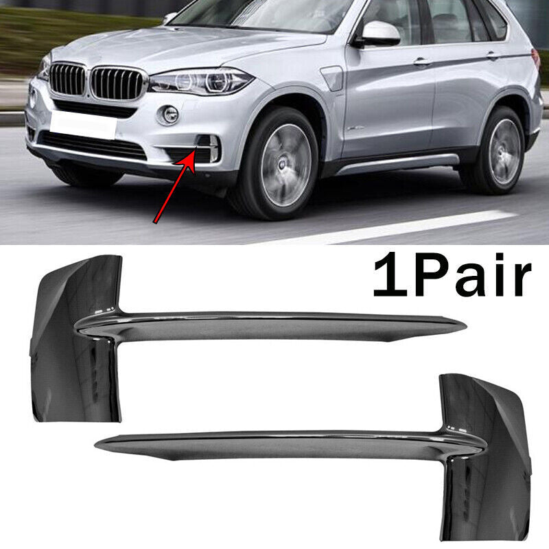 2-Piece Set of Pure Black Premium Chrome Grill Rack for BMW X5 F15 Front Bumper 7325395