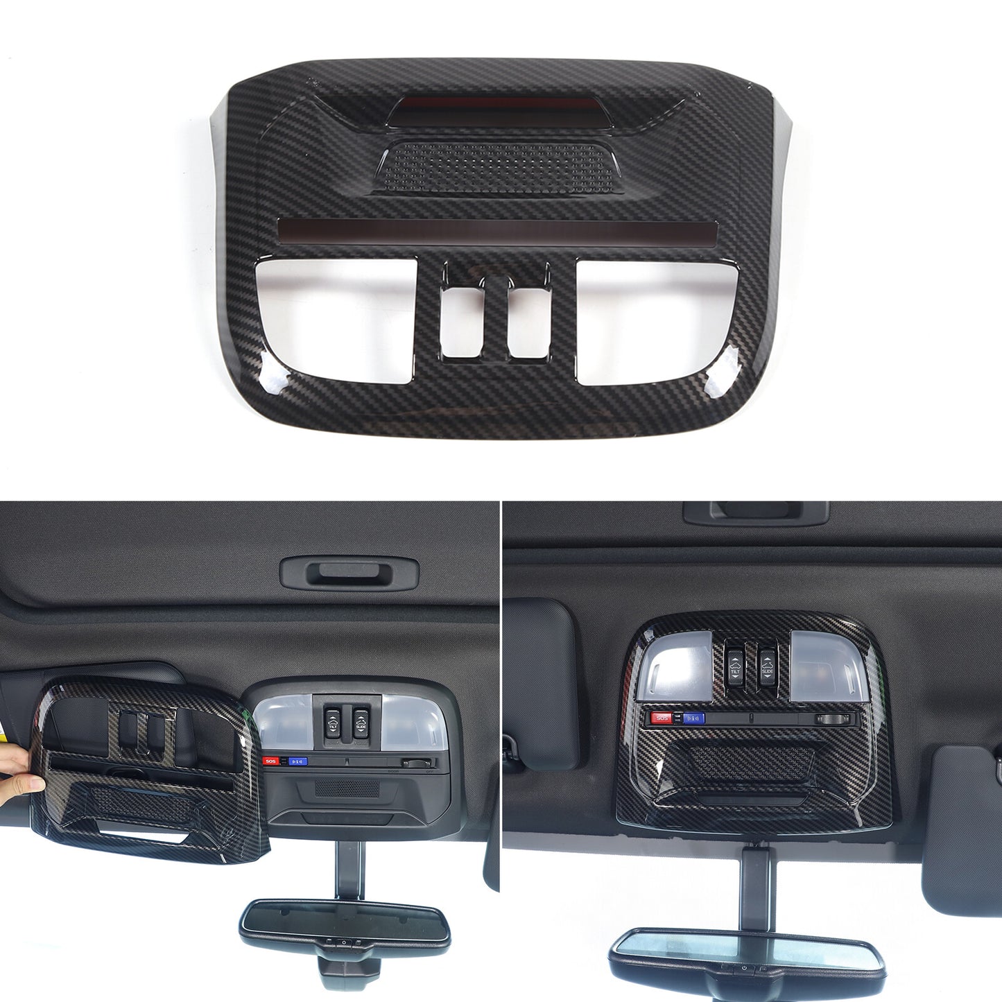 Carbon fiber tailgate handle cover and rear door grab trim for Toyota @ Tundra 2022-23
