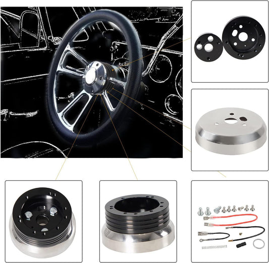 5- and 6-hole polished steering wheel hub adapters for Flaming River/Ididit/GM/ for Chevrolet
