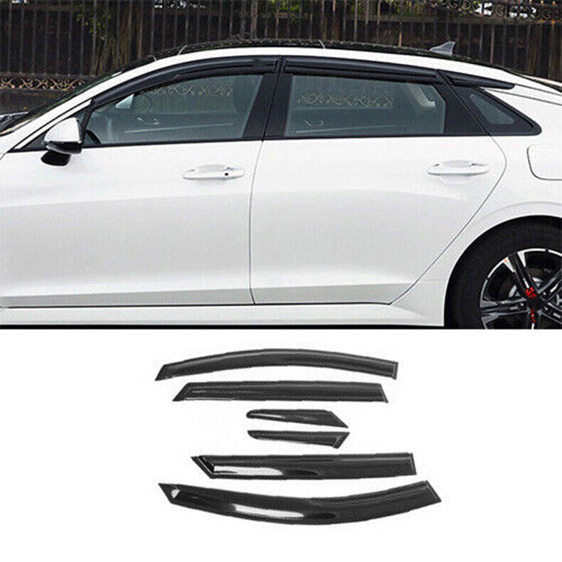 for Kia K5 2021-23 Black ABS Window Visor Vent Shade Sun Rain Guard Deflector 6x
