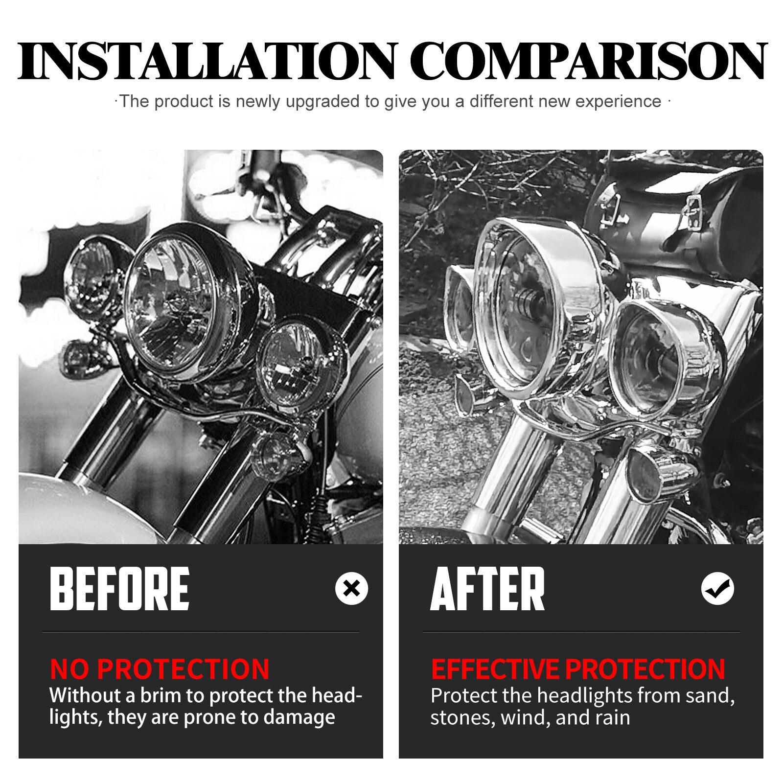 7Headlight 4.5Fog Light Visor Trim Ring Cover for Harley Softail Fat Boy 94-17