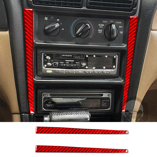Red Carbon Fiber Interior Central Control Panel Cover for Ford for Mustang 1996-2003