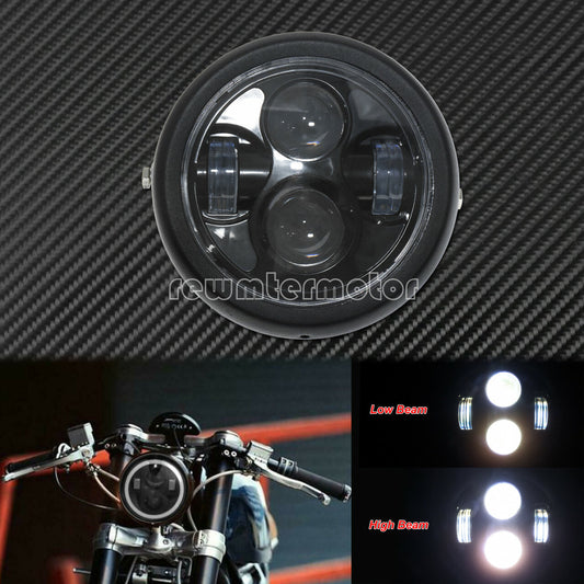 6.5 Motorcycle Hi/Lo Beam LED Headlight Fit for Harley Sportster Cafe Racer