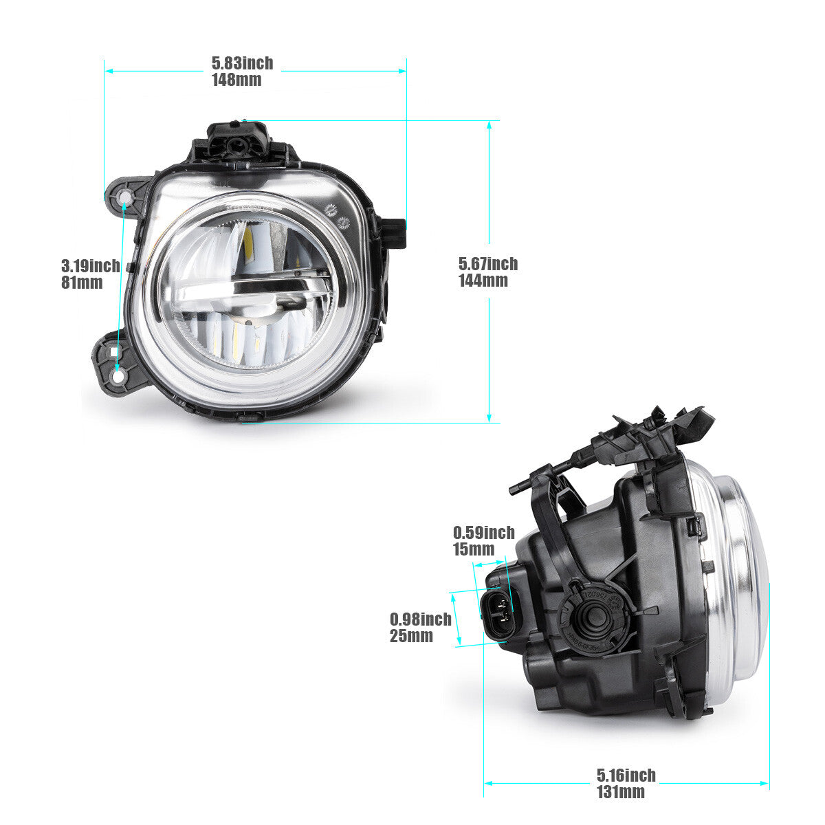 LH+RH Pair LED Fog Lights Fog Lamps for BMW X3 F25 X4 F26 X5 F15 F85 X6 F16 SUV