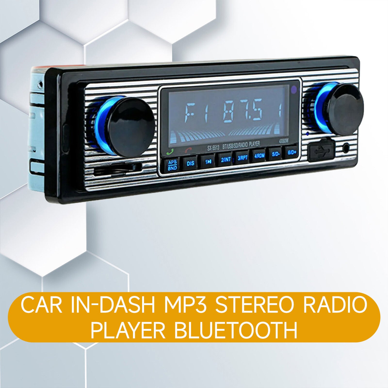 Car In-Dash MP3 Stereo Radio Player Bluetooth 4-CH Output FM USB AUX In Remote