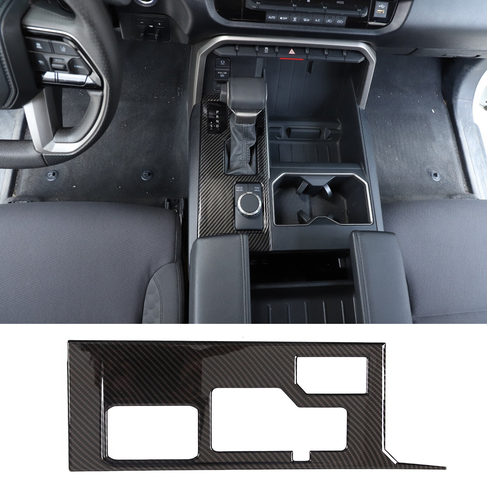 Carbon fiber cap, central control gear, side frame trim for Toyota Supra A90 (2019-22)
