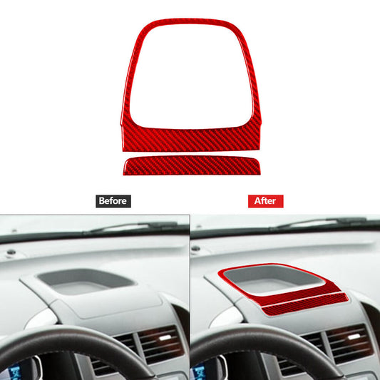 2Pcs Red Carbon Fiber Above Console Storage Cover for Chevrolet Sonic 2012-2016