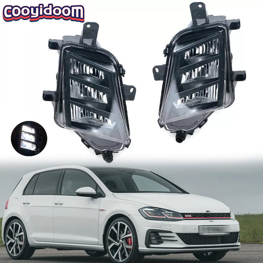 Front Bumper Fog Light Fog Lamp DRL LED for VW MK7.5 GTI GTD 2017-2019