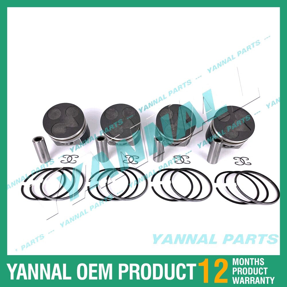 4-piece piston pack with piston rings + 0.5 mm for Kubota V3600 1J510-21110 (extra-large size)