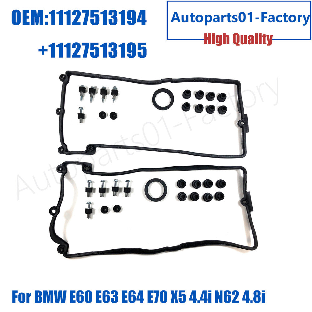 Bonnet Washer Valve Cover Gasket Set for BMW E60 E63 E64 E70 X5 4.4i N62 4.8i