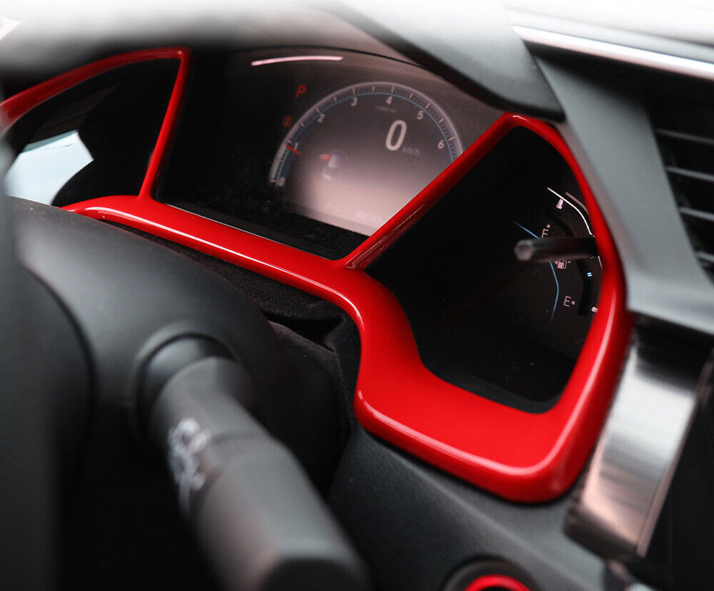 Dashboard Panel Frame Cover Trim 1PCS for Honda for Civic 10th 2016-2021 Bright Red