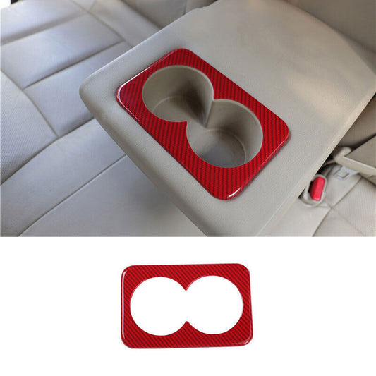 Red Carbon Fiber Rear Water Cup Panel Cover Trim ABS for Nissan Rogue 2014-2020