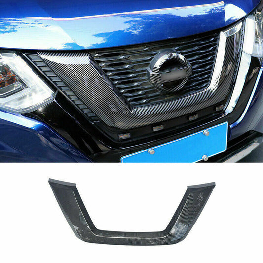 for Nissan Rogue 2017-2020 Carbon Fiber ABS Front Mesh Grille Grill Cover Trim1