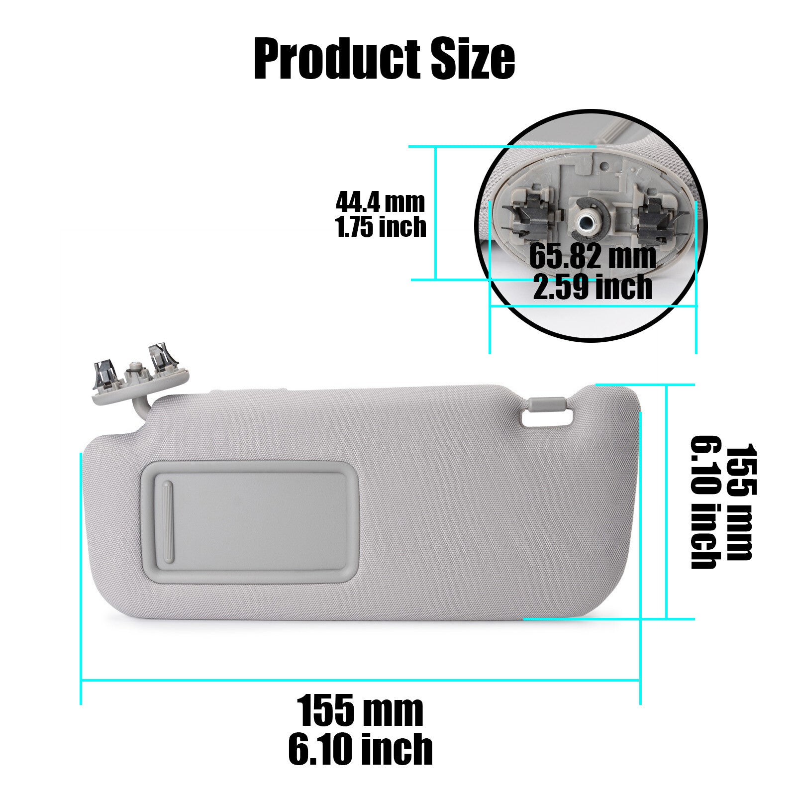 Driver Left NEW Grey Sun Visor 74320-02711-E0 for Toyota for Corolla 1.8L 2009-2013