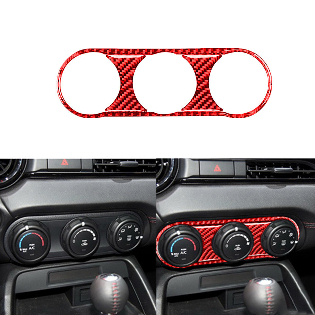 for Mazda MX-5 16-20 Carbon Fiber Interior AC Switch Button Panel Cover Trim Red