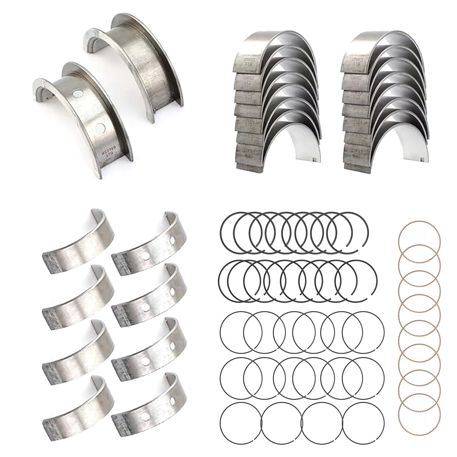 Main  Rod Bearings w/ Piston Rings 99-16 for CHEVY for GM LS Gen