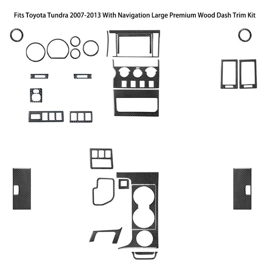 29Pcs Carbon Fiber Interior Full Set Kit Cover Trim for Toyota Tundra 2007-2013