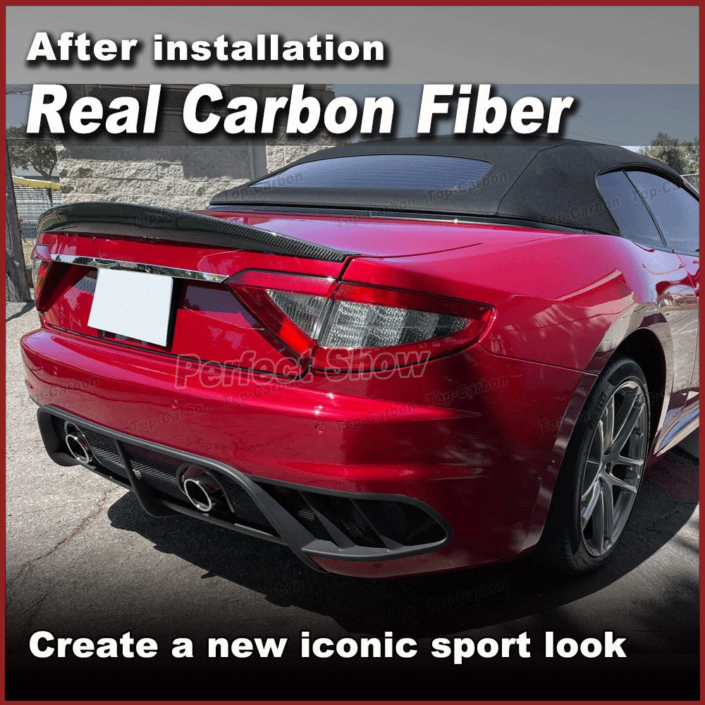 Carbon Fiber Rear Trunk Spoiler Wing for Maserati Gran Turismo Convertible 12-14