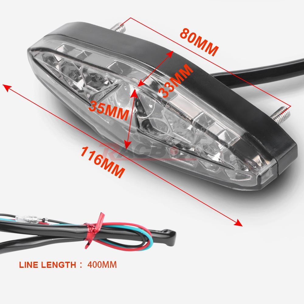 Motorcycle 15 LED Tail Light Smoke Rear Brake Stop Running DRL Red Dirt Bike