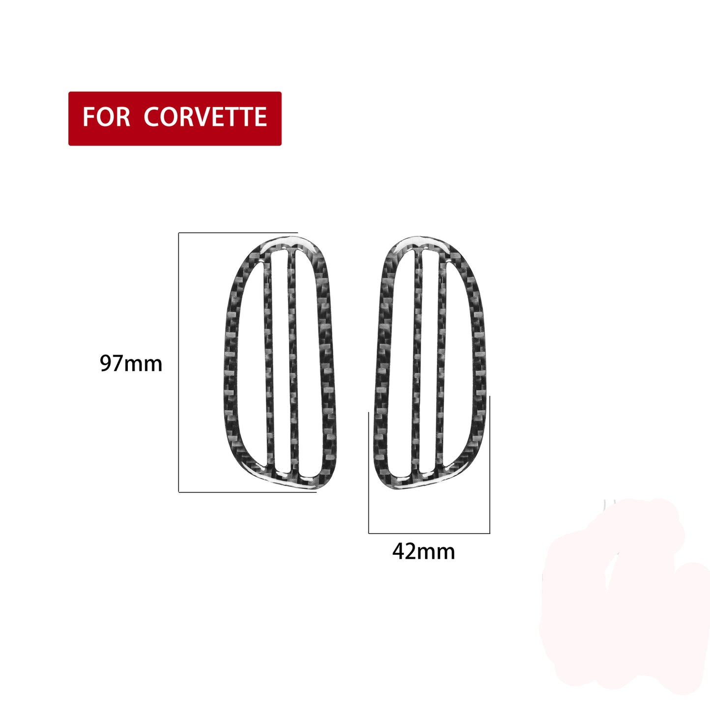 for Chevrolet for Corvette C6 2005-07 Carbon Fiber Demist Air Vent Outlet Cover Trim