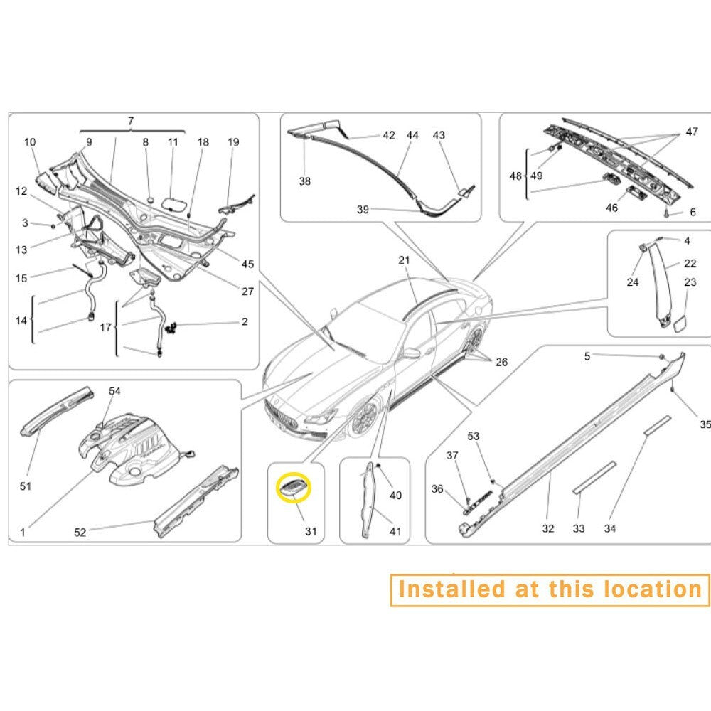 for Maserati Quattroporte right front air vent, : 670013529
