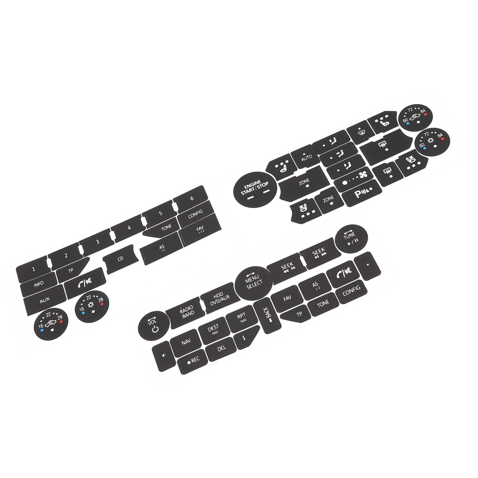 Button Repair Stickers for SAAB 9 5NG 9 4X Vinyl Material
