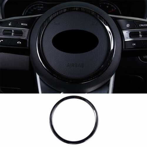 for Kia Seltos 2020-2023 Black Steel Inner Steering Wheel Horn Button Ring Trim